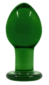 Зеленая стеклянная анальная пробка Crystal Medium - 7,5 см. - 0
