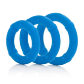 Синий набор Posh Silicone Performance Kits: анальная пробка и 3 эрекционных кольца - 5