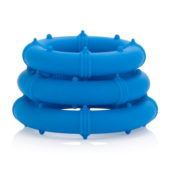 Синий набор Posh Silicone Performance Kits: анальная пробка и 3 эрекционных кольца - 4