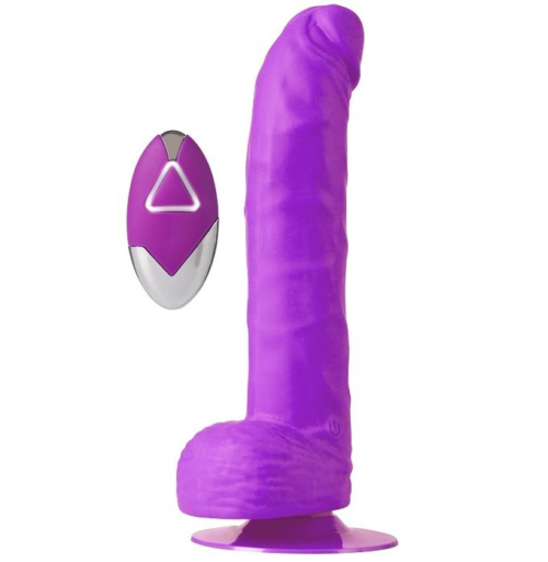 Фиолетовый вибратор на присоске PURRFECT SILICONE DELUXE REMOTE VIBE 8IN - 20 см. - 0