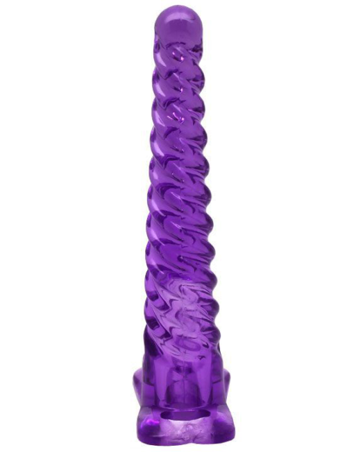 Фиолетовый анальный конус со спиралевидным рельефом - 16 см. - 1