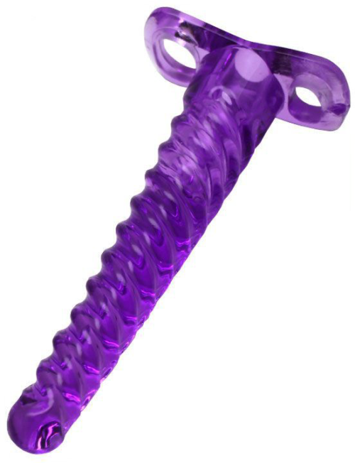 Фиолетовый анальный конус со спиралевидным рельефом - 16 см. - 2
