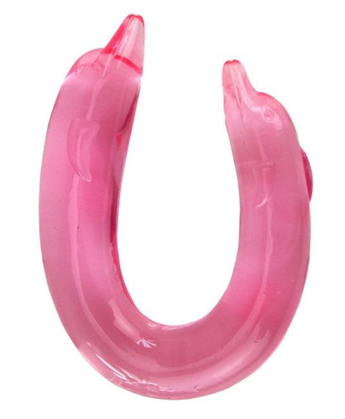 Розовый двойной фаллоимитатор Dolphin - 30,5 см. - 0