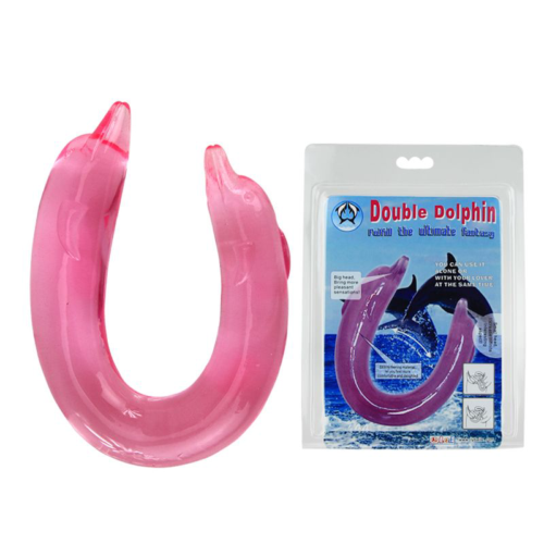 Розовый двойной фаллоимитатор Dolphin - 30,5 см. - 1