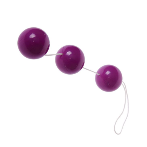 Фиолетовые вагинальные шарики на веревочке - 0