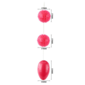 Розовые анальные шарики с рельефом - 4