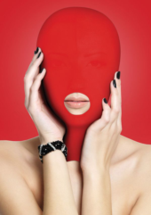 Красная маска на голову с прорезью для рта Submission Mask - 0