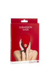Красная маска на голову с прорезью для рта Submission Mask - 1
