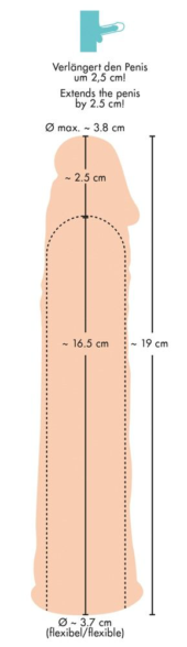 Телесная насадка-удлинитель Silicone Extension - 19 см. - 6