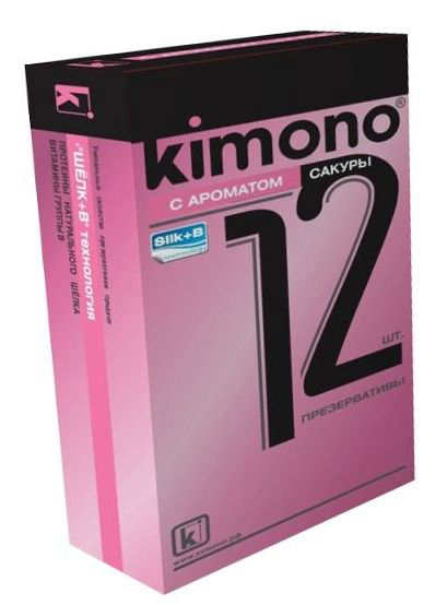 Презервативы KIMONO с ароматом сакуры - 12 шт. - 0