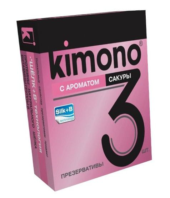 Презервативы KIMONO с ароматом сакуры - 3 шт. - 0