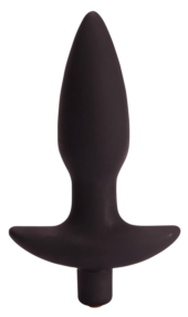 Чёрная анальная пробка с вибрацией Vibrating Butt Plug - 14,5 см. - 0