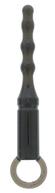 Черная анальная пробка ANAL BEADS WITH LOOP - 12,3 см. - 0