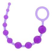 Фиолетовая анальная цепочка PLEASURE BEADS ANAL ROD - 32 см. - 0
