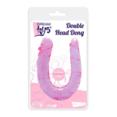 Фиолетовый двойной фаллоимитатор DOUBLE HEAD DONG - 30 см. - 1