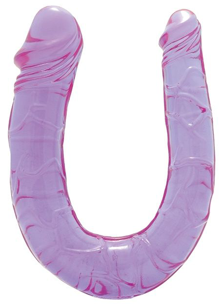 Фиолетовый двойной фаллоимитатор DOUBLE HEAD DONG - 30 см. - 0
