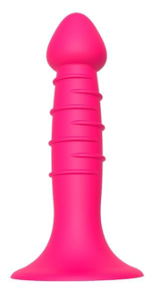 Розовая анальная пробка-фаллос SPIRAL PLUG - 13,5 см. - 0