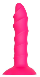 Розовый ребристый анальный фаллоимитатор TWISTED PLUG - 14 см. - 0