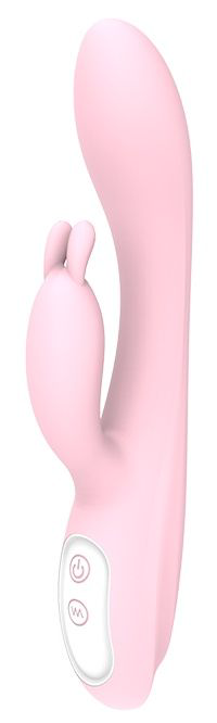 Розовый вибратор HEATING BUNNY с функцией нагрева - 18,5 см. - 0
