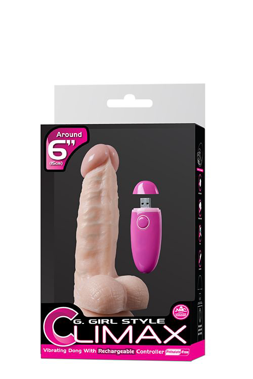 Телесный перезаряжаемый вибратор G-GIRL 6INCH PVC RECHARGEABLE VIBRATOR - 15,2 см. - 1