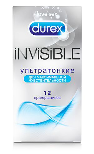 Ультратонкие презервативы Durex Invisible - 12 шт. - 0