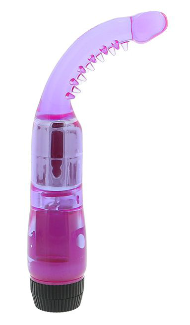 Фиолетовый вибромассажер G-точки с усиками - 19 см. - 0