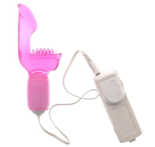 Розовый вибростимулятор-пальчик E-SENSUAL - 0