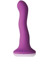 Фиолетовый изогнутый фаллоимитатор Colours Wave 6 Dildo - 19 см. - 0
