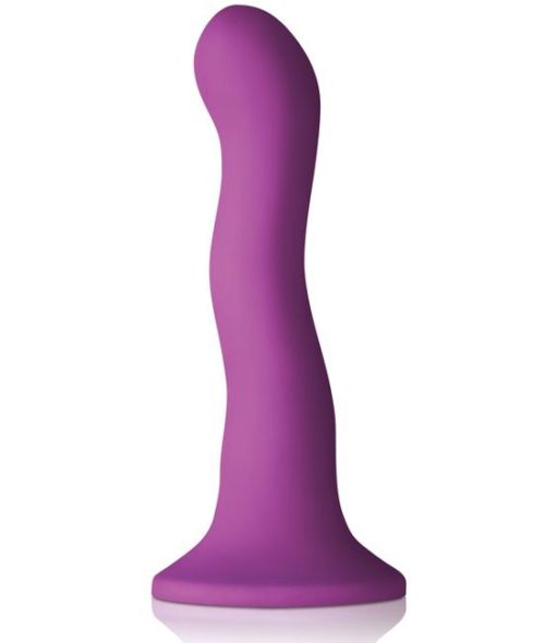 Фиолетовый изогнутый фаллоимитатор Colours Wave 6 Dildo - 19 см. - 0