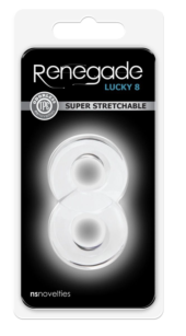 Прозрачное эрекционное кольцо с подхватом мошонки Lucky 8 - 1