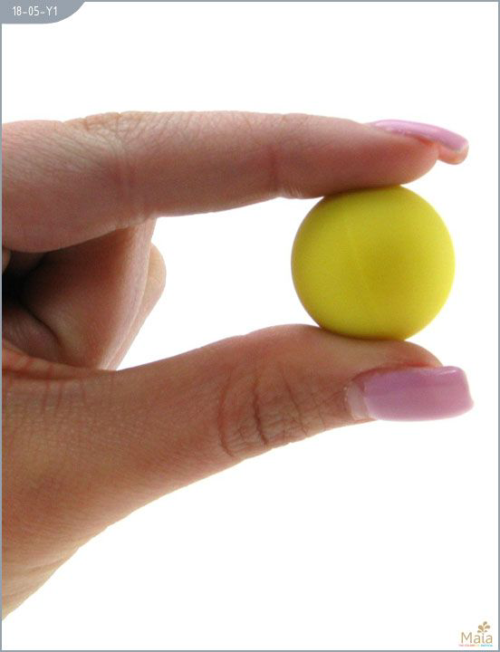 Металлические вагинальные шарики с жёлтым силиконовым покрытием - 4