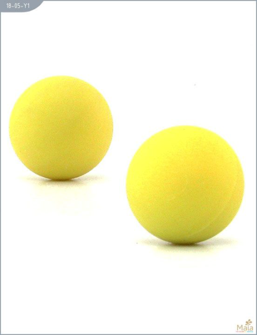 Металлические вагинальные шарики с жёлтым силиконовым покрытием - 0
