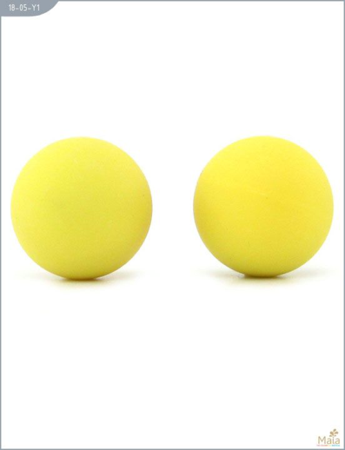 Металлические вагинальные шарики с жёлтым силиконовым покрытием - 2