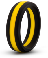 Черно-желтое силиконовое эрекционное кольцо Silicone Go Pro Cock Ring - 0