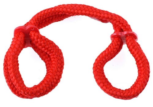 Красные верёвочные оковы на руки или ноги Silk Rope Love Cuffs - 0