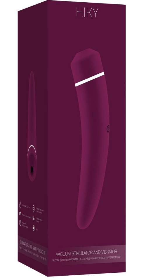 Фиолетовый вакуумный клиторальный вибромассажер Personal vibrator HIKY - 0