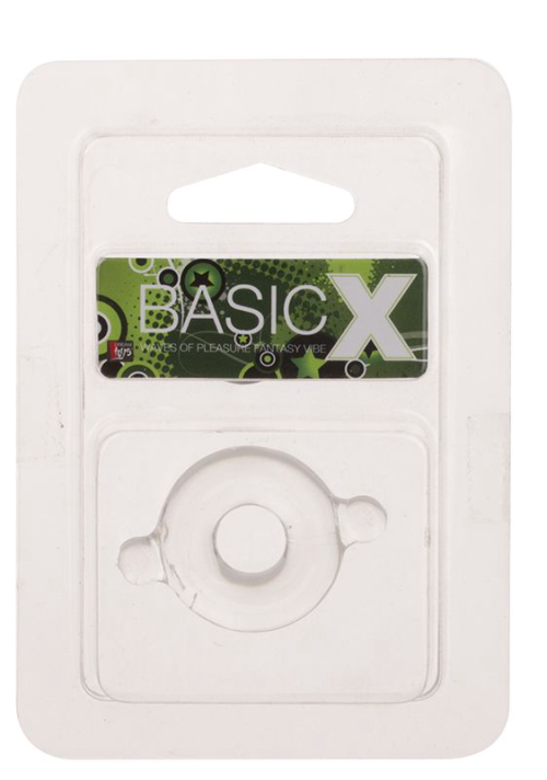 Прозрачное эрекционное кольцо с ушками для удобства надевания BASICX TPR COCKRING CLEAR 0.5INCH - 1