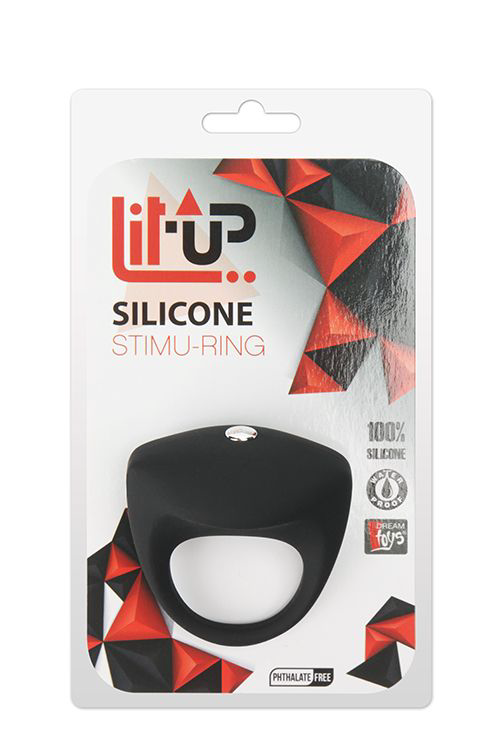 Чёрное эрекционное кольцо LIT-UP SILICONE STIMU RING 8 - 1