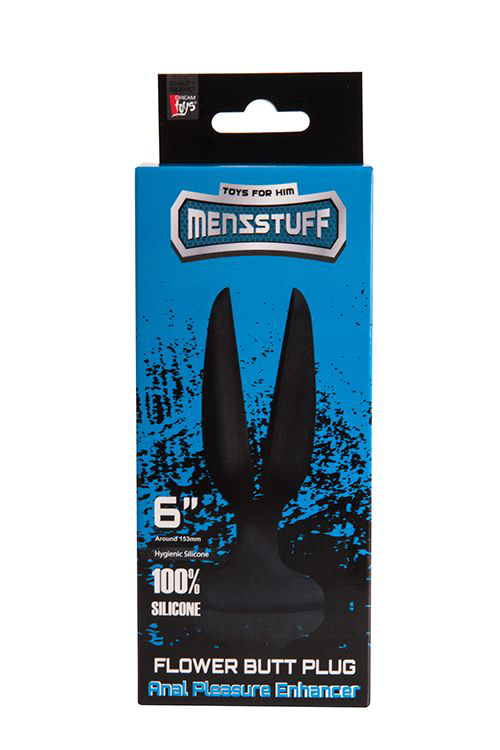 Чёрная пробка-бутон MENZSTUFF FLOWER BUTT PLUG 6INCH - 15 см. - 1