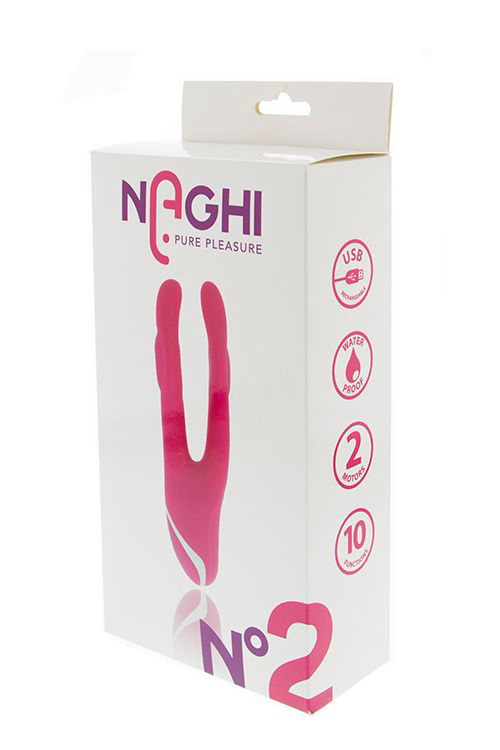 Розовый сплит-вибратор NAGHI NO.2 - 18,5 см. - 1