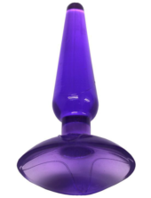 Фиолетовая анальная пробка Butt Plug на присоске - 11 см. - 1