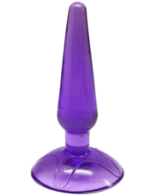 Фиолетовая анальная пробка Butt Plug на присоске - 11 см. - 0
