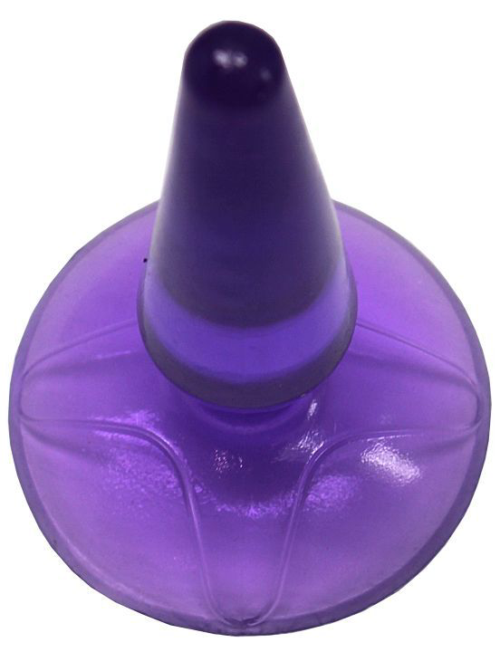 Фиолетовая анальная пробка Butt Plug на присоске - 11 см. - 2