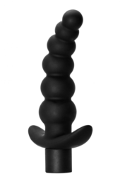 Чёрная анальная ёлочка с вибрацией Ecstasy - 14 см. - 1