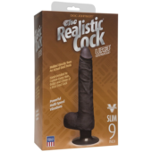 Коричневый вибратор-реалистик The Realistic Cock ULTRASKYN Vibrating 9” Slim - 26,1 см. - 3