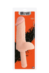 Телесный фаллоимитатор-гигант с рукоятью BIGSTUFF DONG WITH HANDLE 9.5INCH - 24 см. - 1