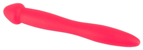 Красный гибкий двусторонний фаллоимитатор Colorful Joy - 21,5 см. - 1