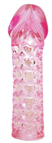 Закрытая розовая насадка-фаллос Penis sleeve - 11,7 см. - 0