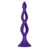Фиолетовая анальная елочка Silicone Triple Probe - 14,5 см. - 3