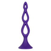 Фиолетовая анальная елочка Silicone Triple Probe - 14,5 см. - 0